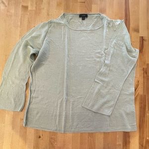 J. Crew Relaxed-fit linen crewneck sweater-light mint (M)